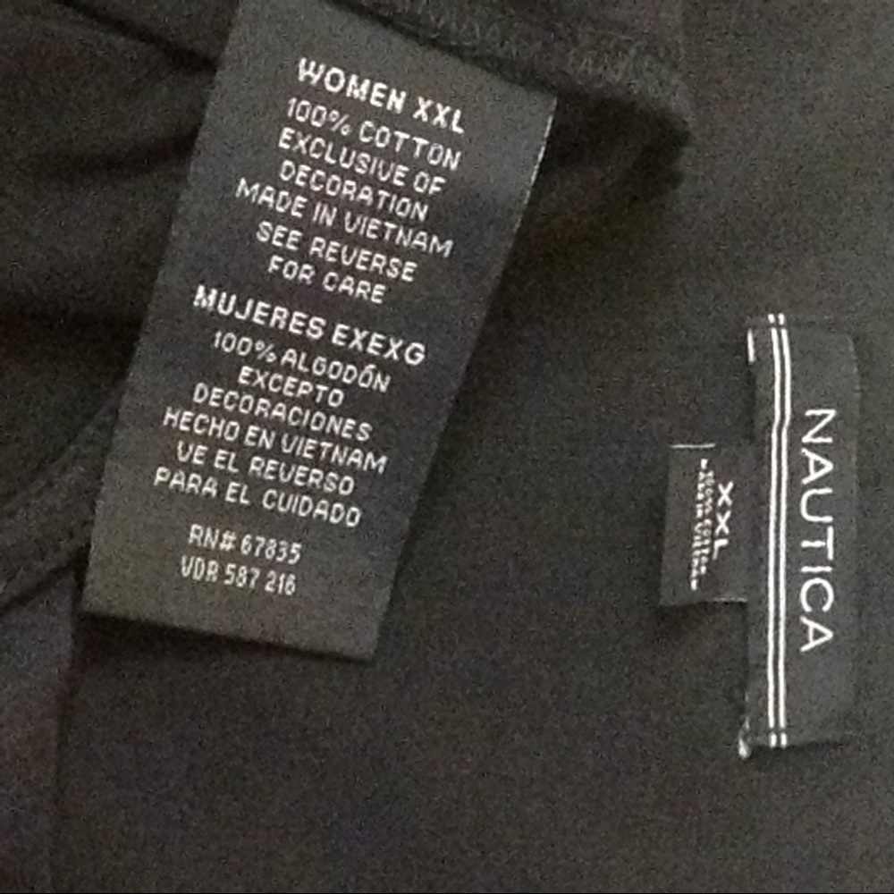 NEW Nautica Rich NAVY BLUE 100% Cotton Top XXL 3/4 SLEEVE - Picture 7 of 8